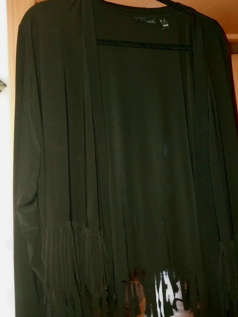 Black Fringe open front jacket for Women